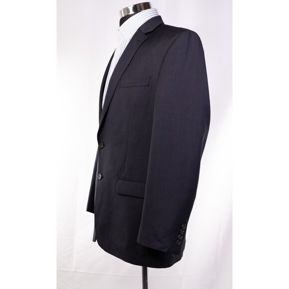CHAPS Mens Black Wool Blend 2 Button Blazer Sport Coat Single Vent Size 44R - Picture 4 of 12